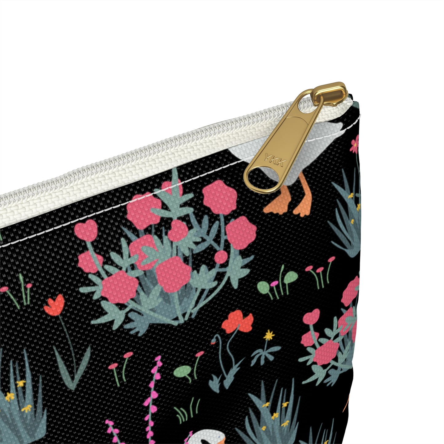 Charming Duck & Floral Accessory Pouch - Ideal for Travel & Organization