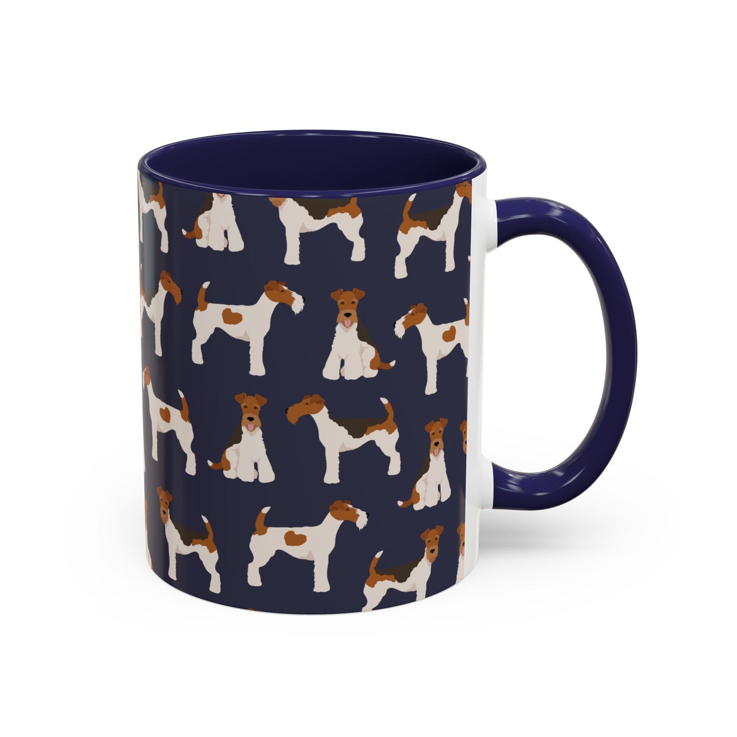 Fox Terrier Coffee Mug In Navy - Perfect Gift for Dog Lovers