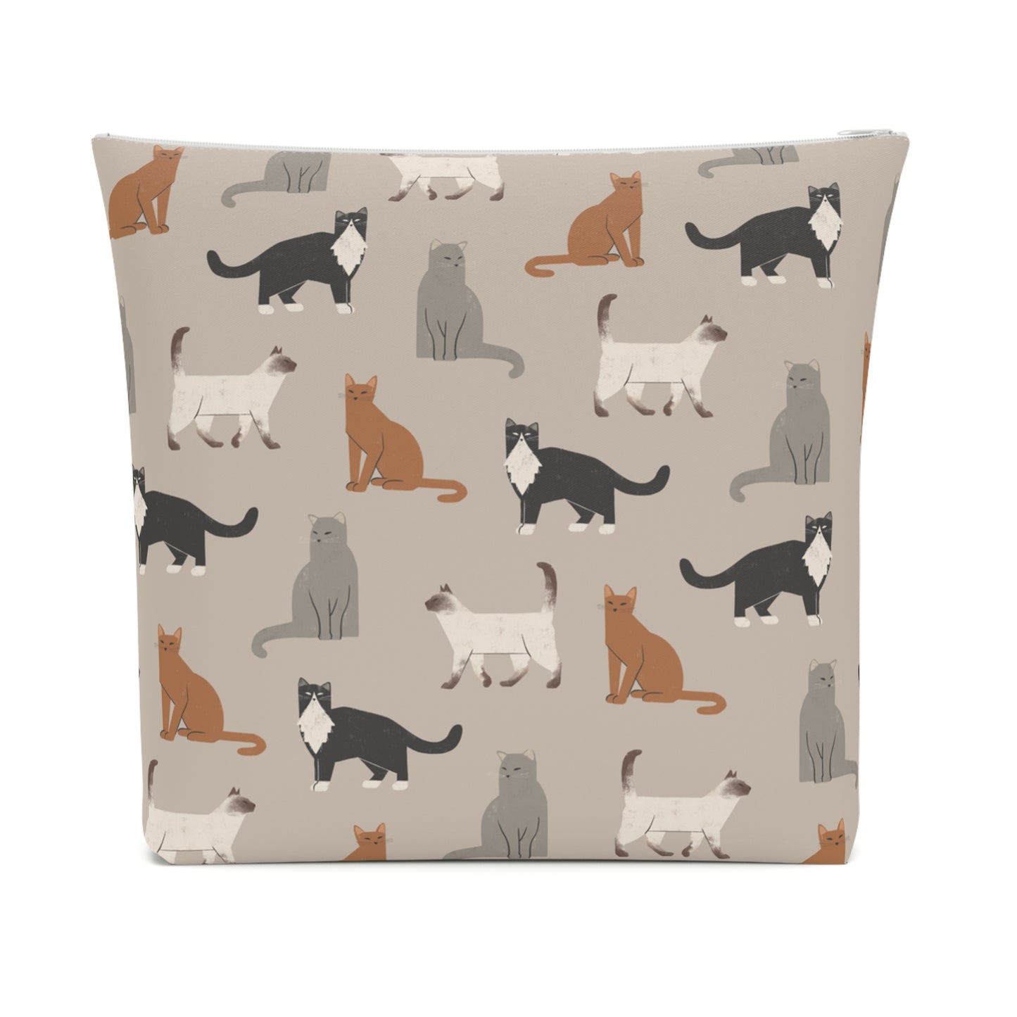 Cute Cubist Cat Print Cotton Cosmetic Bag - Pet Lover Gift