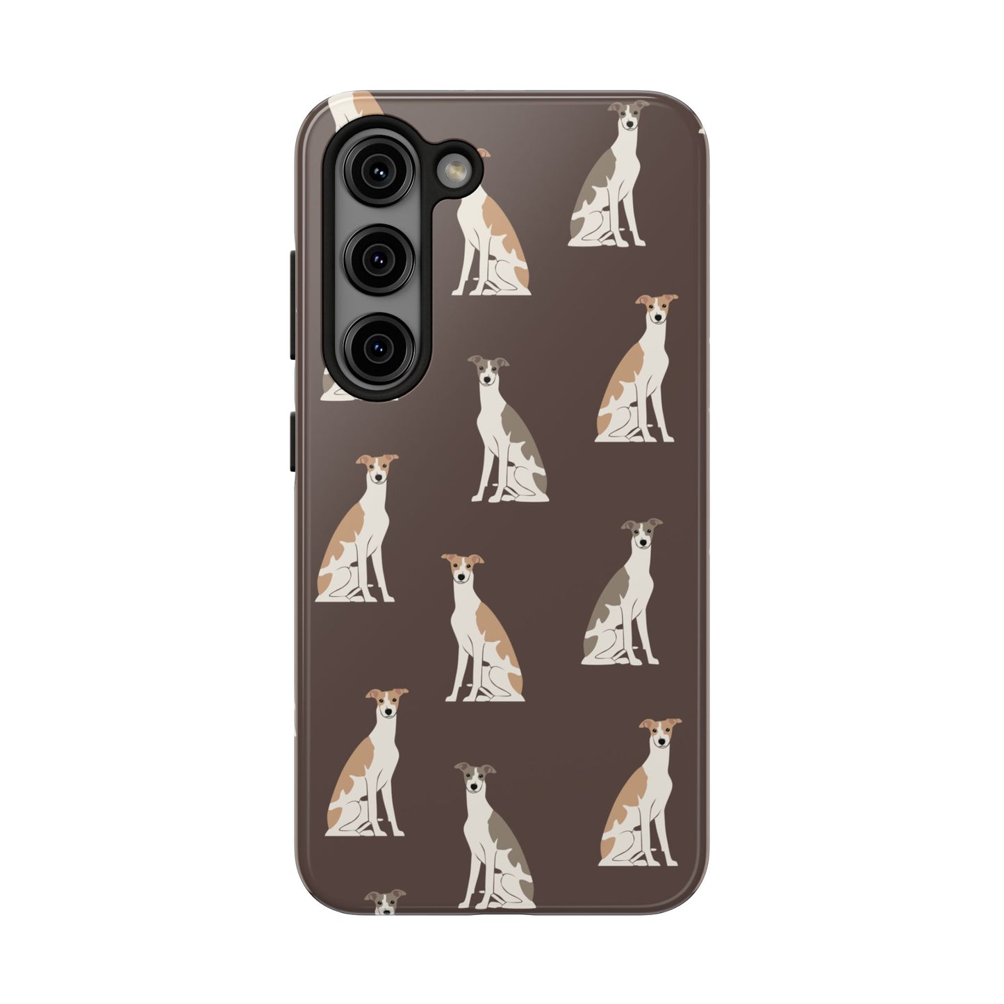 Elegant Grey Hound Pattern Phone Case - Durable & Stylish Dog Lover Accessory