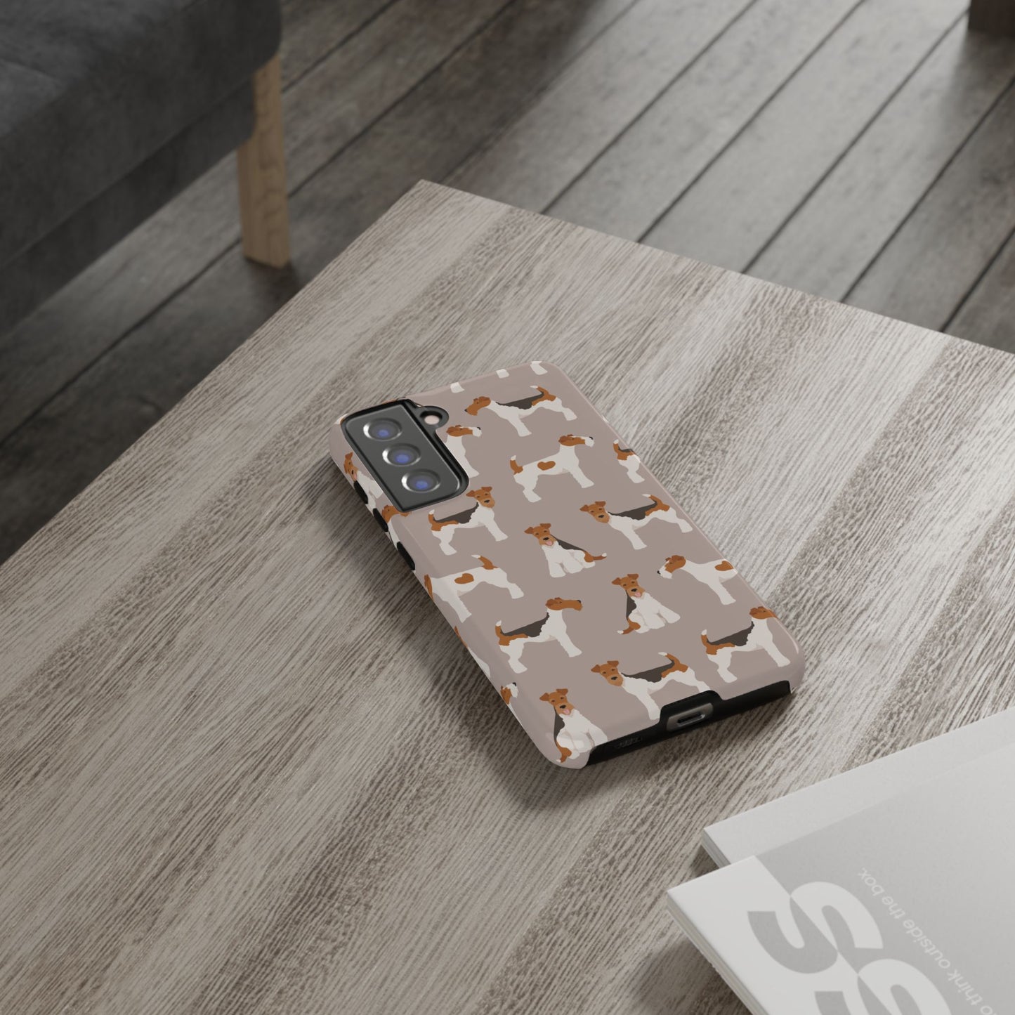 Dog Lover Tough Case - Stylish Phone Case Featuring Playful Fox Terriers