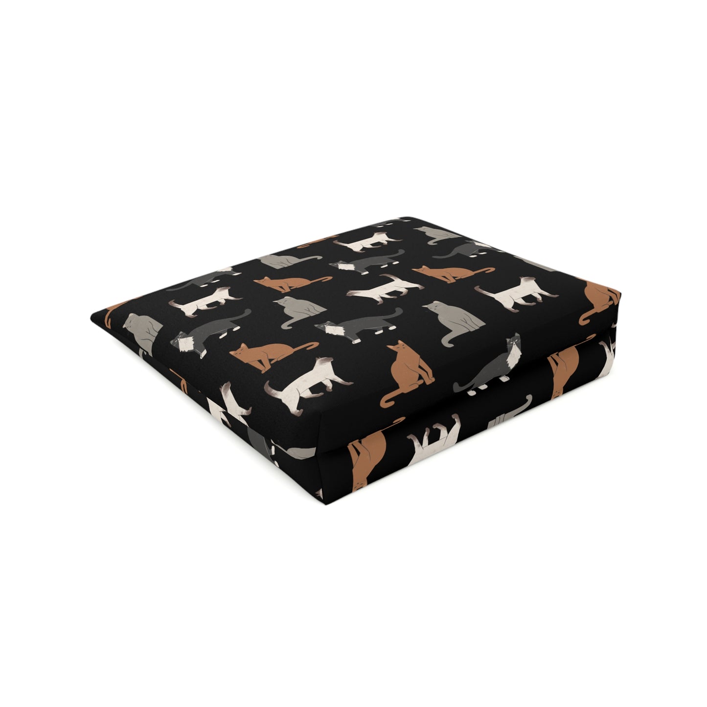 Cute Cubist Cat Print Cotton Cosmetic Bag - Pet Lover Gift