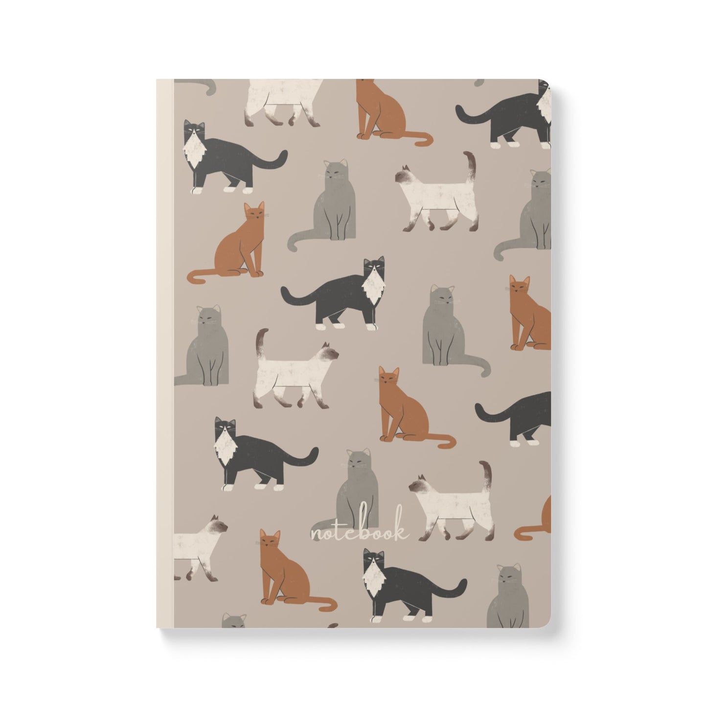Whimsical Cat Pattern Softcover Journal – Perfect for Cat Lovers & Note-Taking