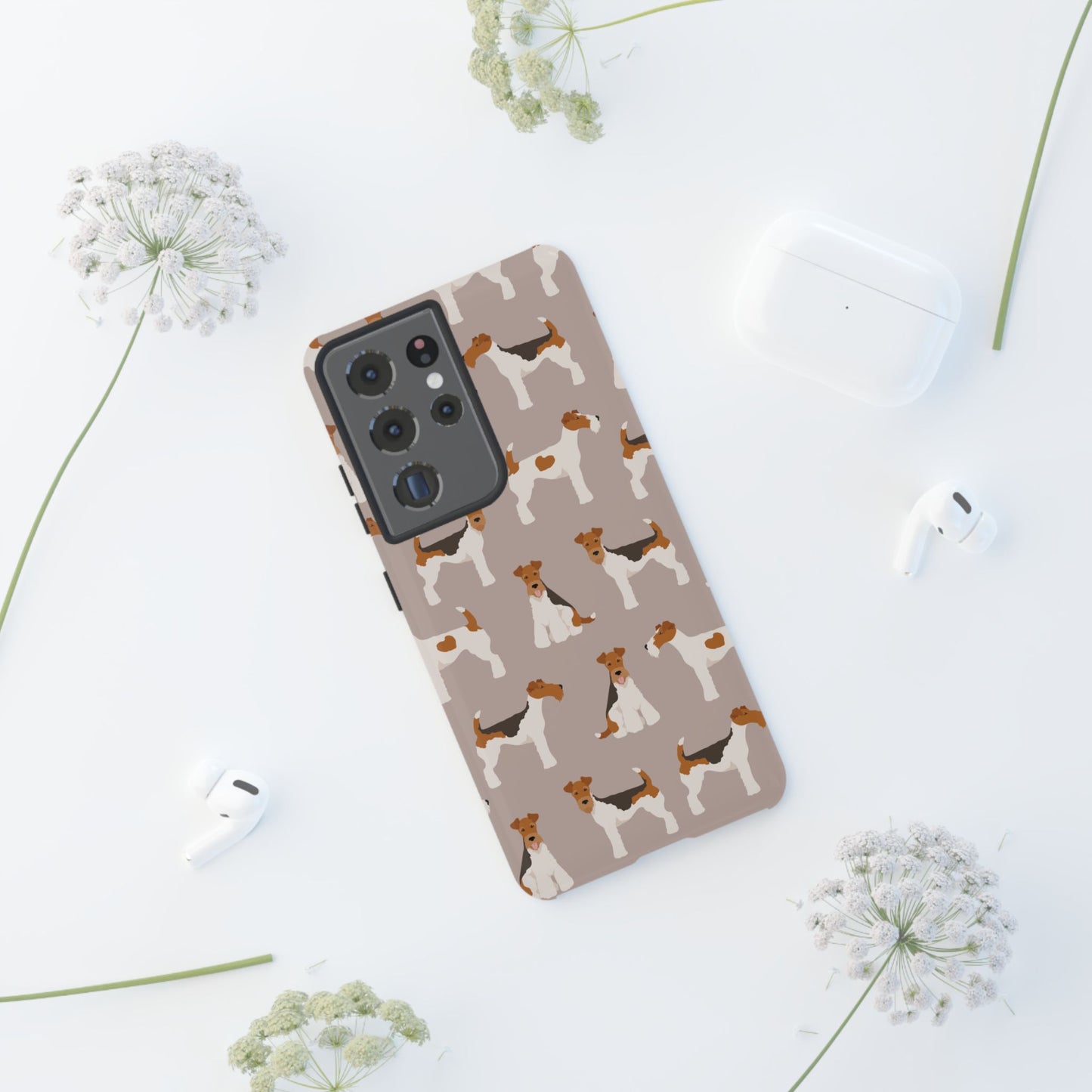 Dog Lover Tough Case - Stylish Phone Case Featuring Playful Fox Terriers