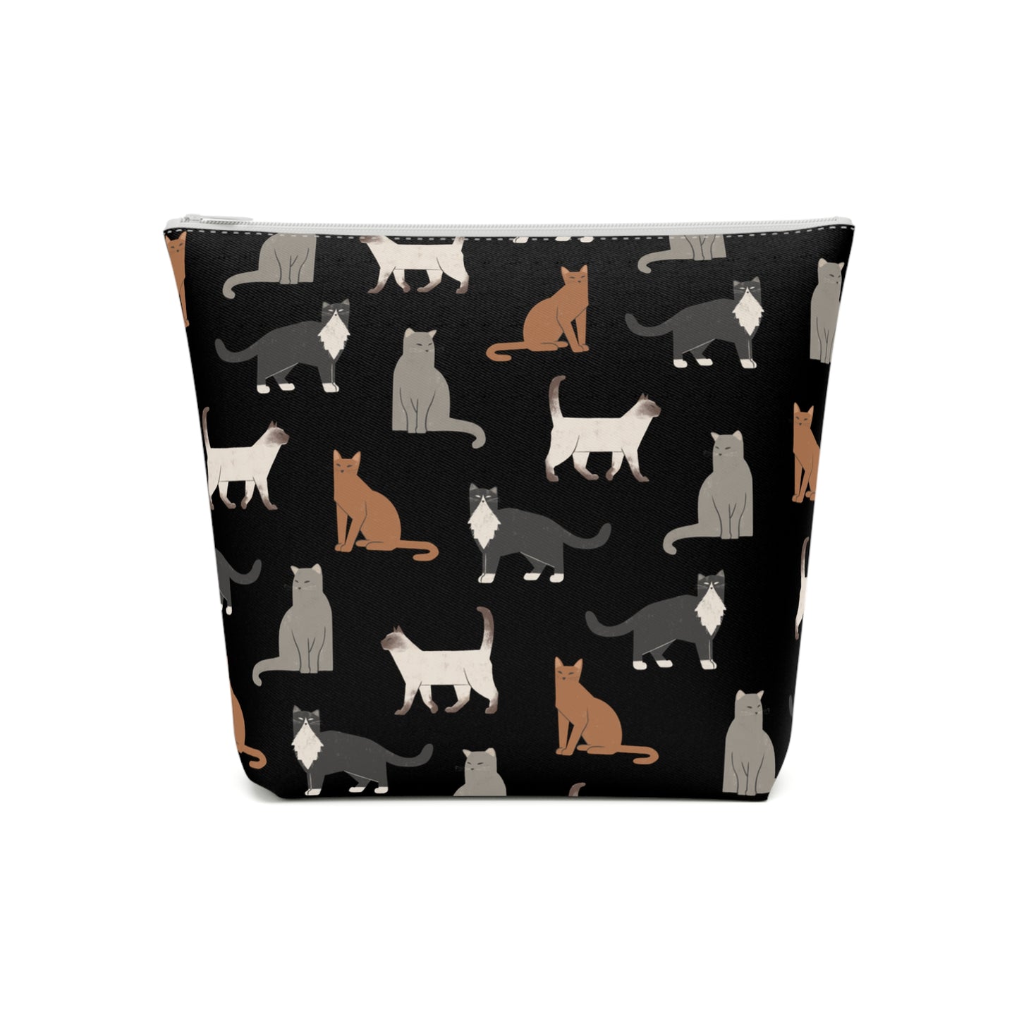 Cute Cubist Cat Print Cotton Cosmetic Bag - Pet Lover Gift