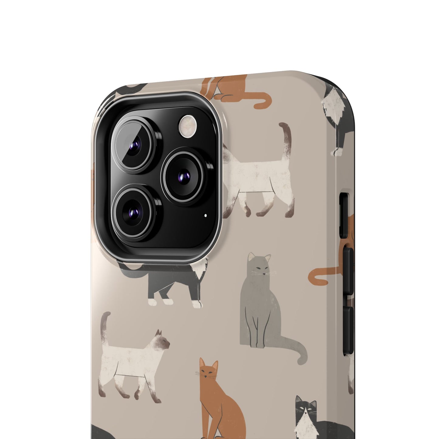 Cubist Cat Pattern Tough Phone Cases for Pet Lovers - Durable Protection and Cute Design