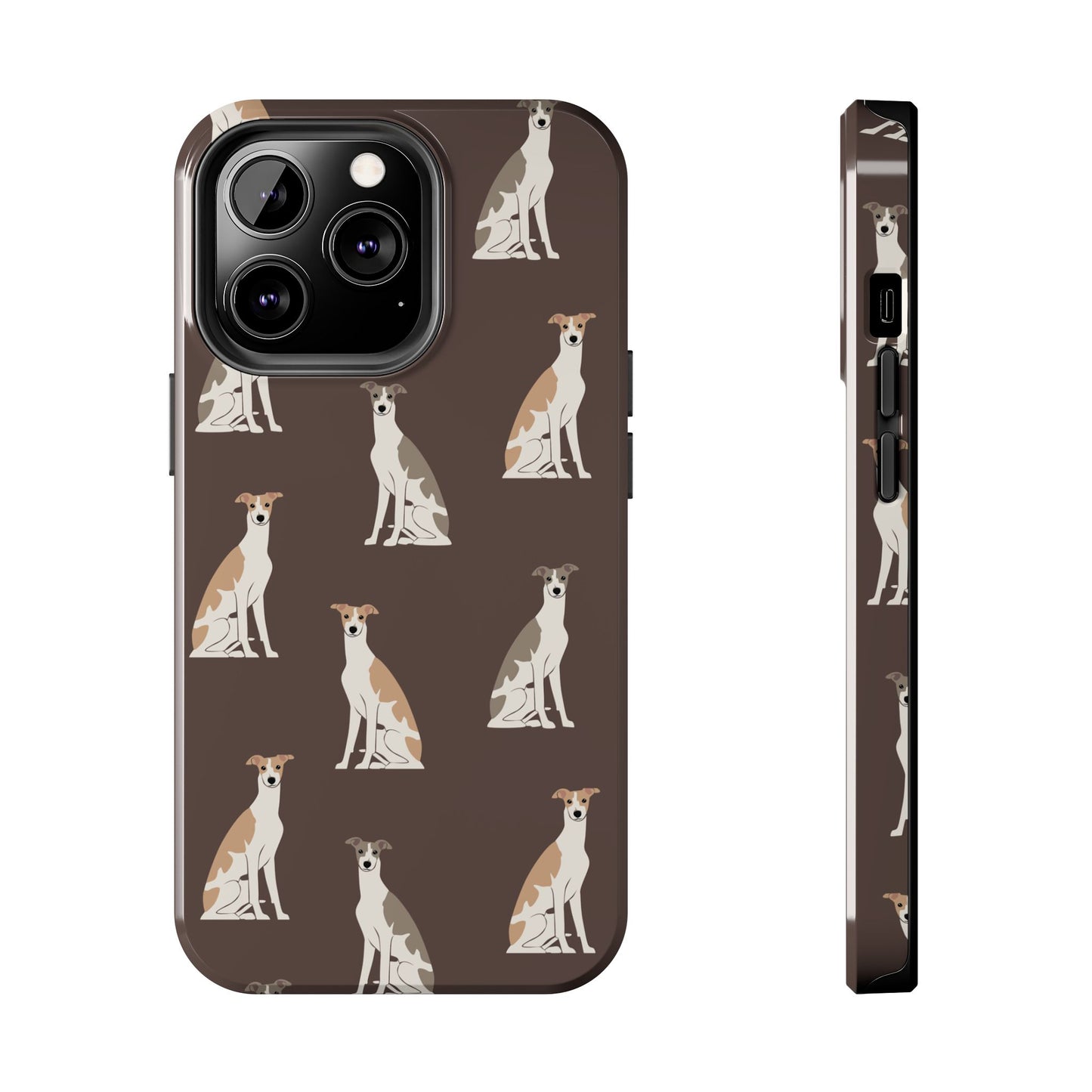 Elegant Grey Hound Pattern Phone Case - Durable & Stylish Dog Lover Accessory