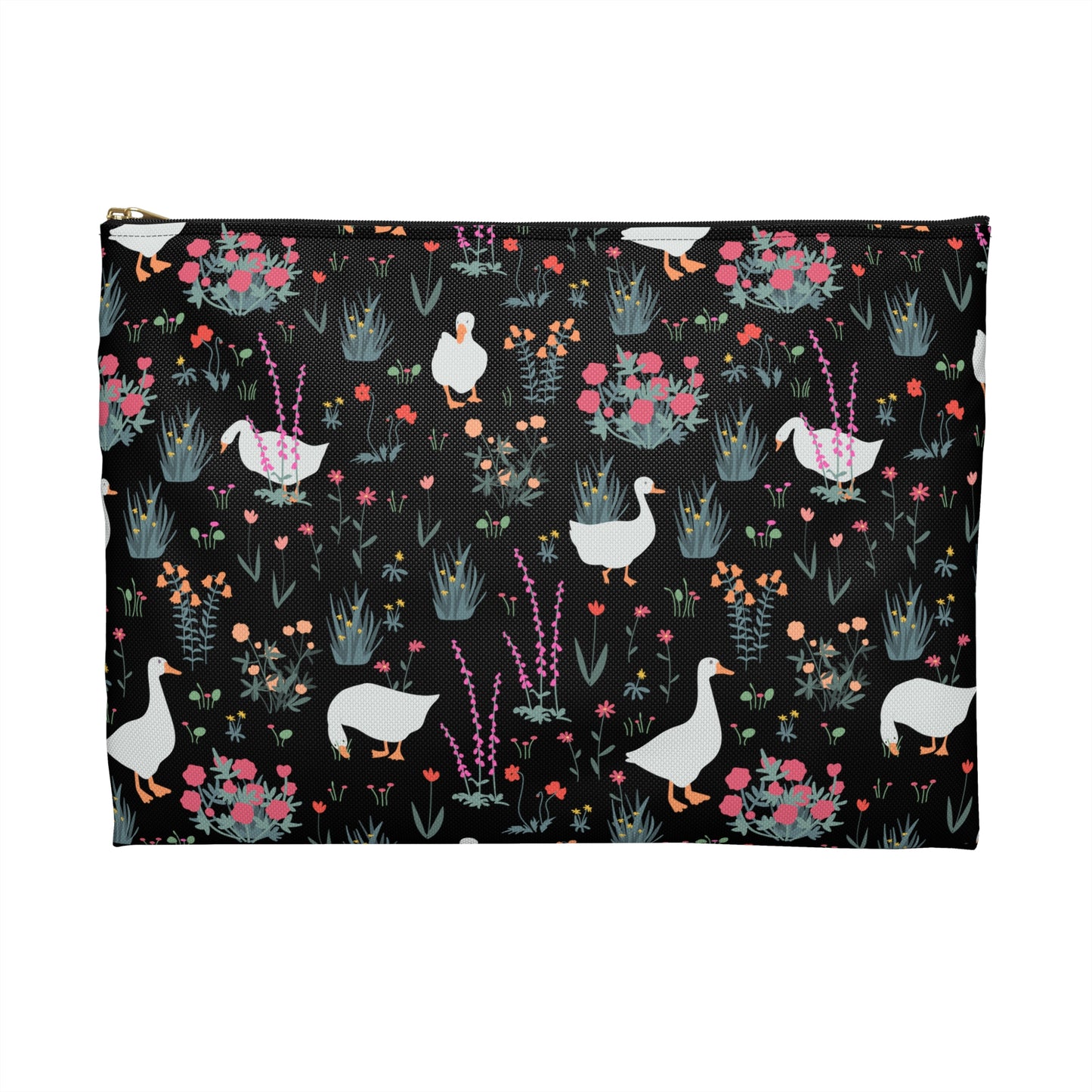 Charming Duck & Floral Accessory Pouch - Ideal for Travel & Organization