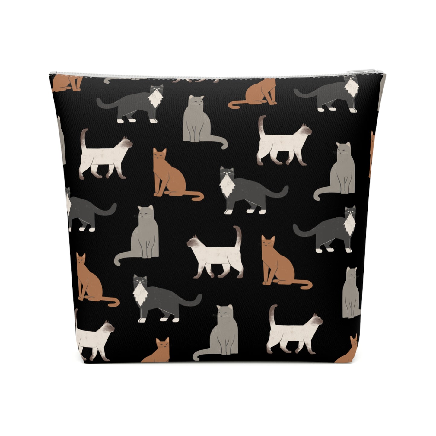 Cute Cubist Cat Print Cotton Cosmetic Bag - Pet Lover Gift