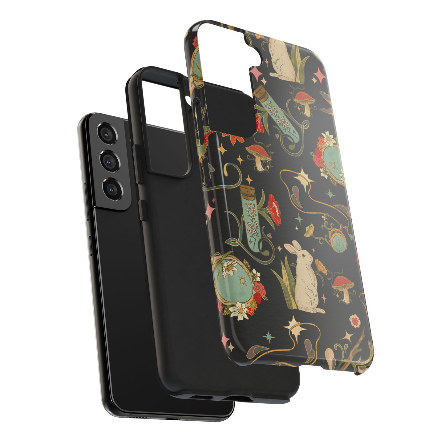 Whimsical Floral Rabbit Phone Case | Tough Protective Cover for Nature Lovers