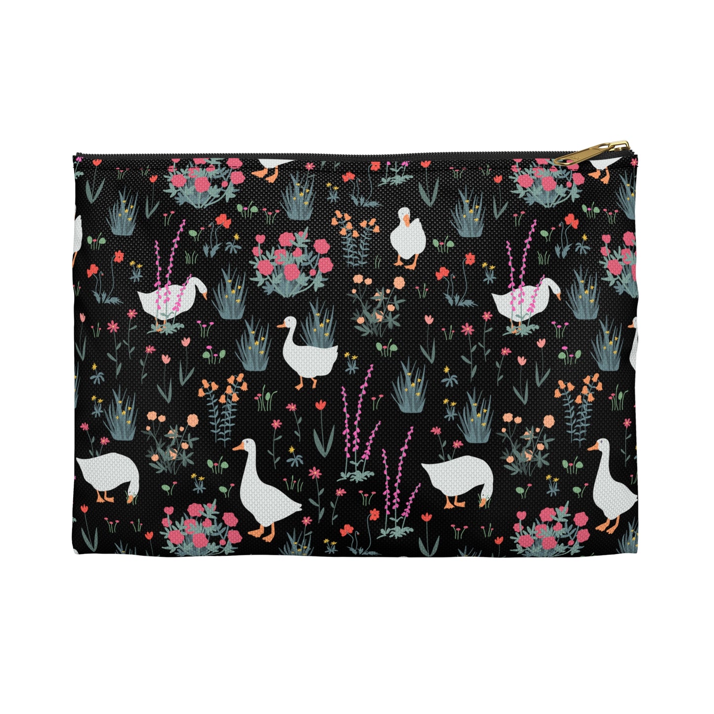 Charming Duck & Floral Accessory Pouch - Ideal for Travel & Organization