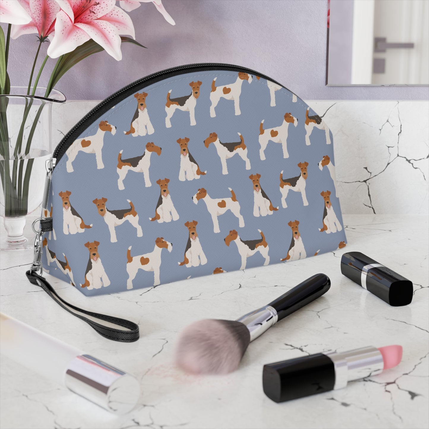 Wire Fox Terrier Lover's Makeup Bag - Cute Fox Terrier Design for Pet Lovers