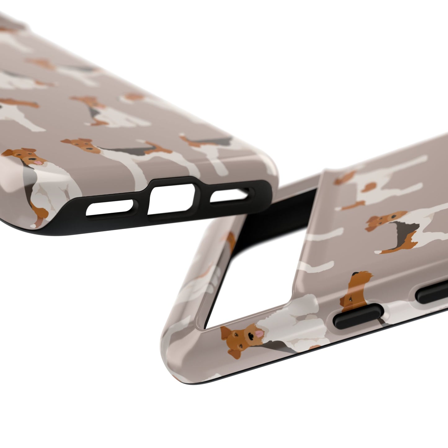 Dog Lover Tough Case - Stylish Phone Case Featuring Playful Fox Terriers
