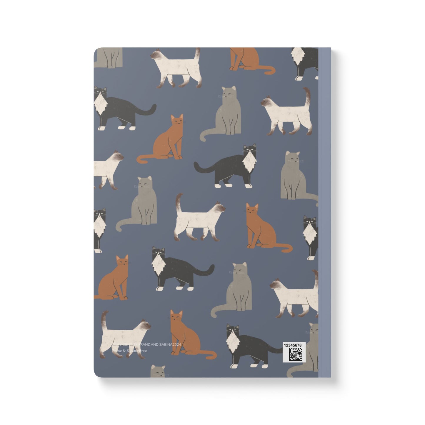 Adorable Cubist Cat On Blue-Themed Softcover Journal - Perfect for Pet Lovers