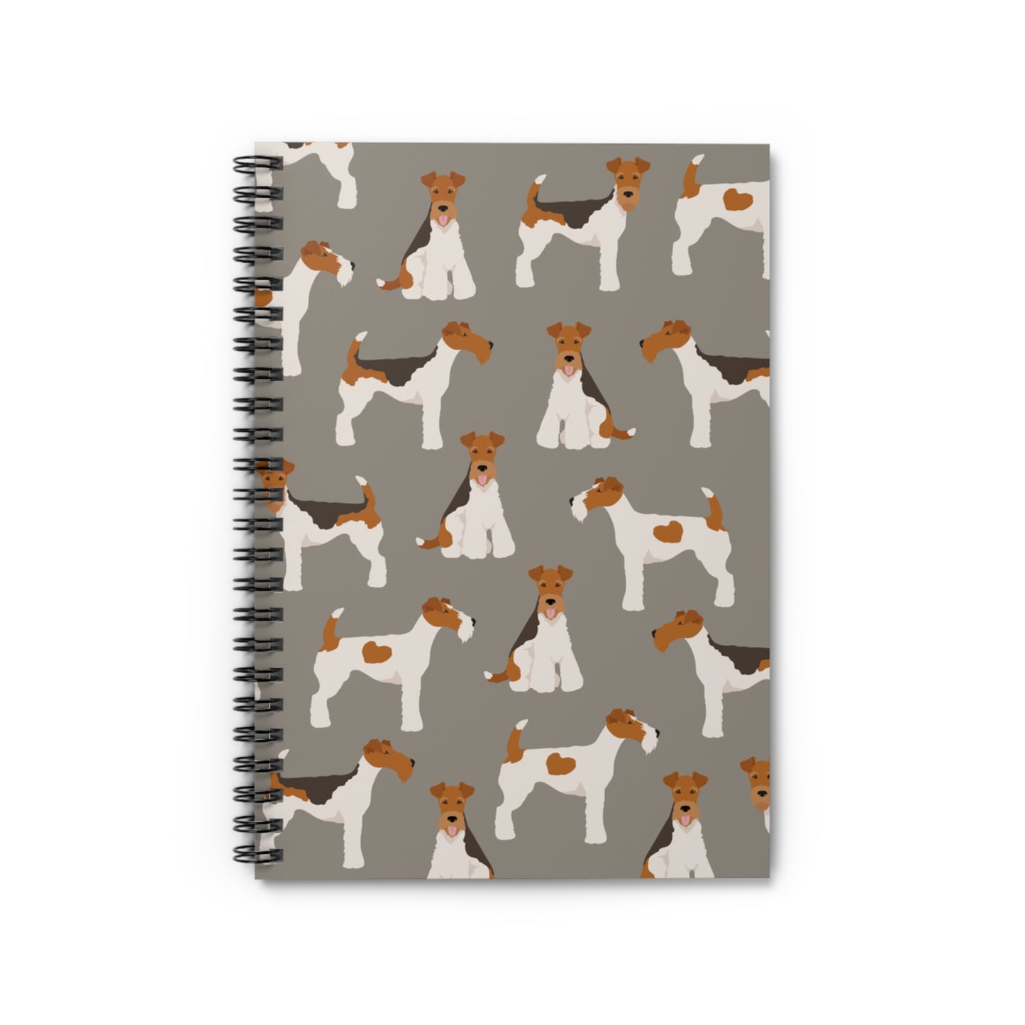 Adorable Wire Fox Terrier Pattern Spiral Notebook - Ruled Lines for Dog Lovers