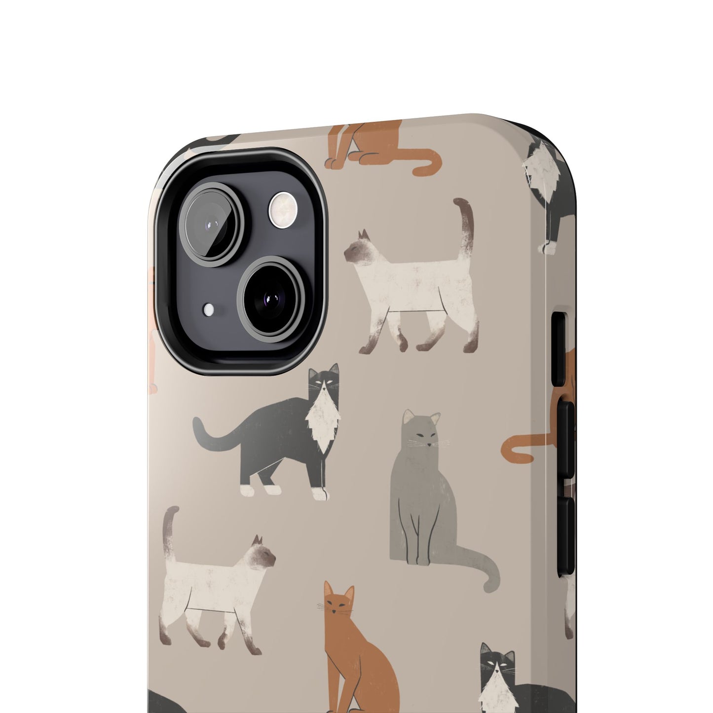 Cubist Cat Pattern Tough Phone Cases for Pet Lovers - Durable Protection and Cute Design
