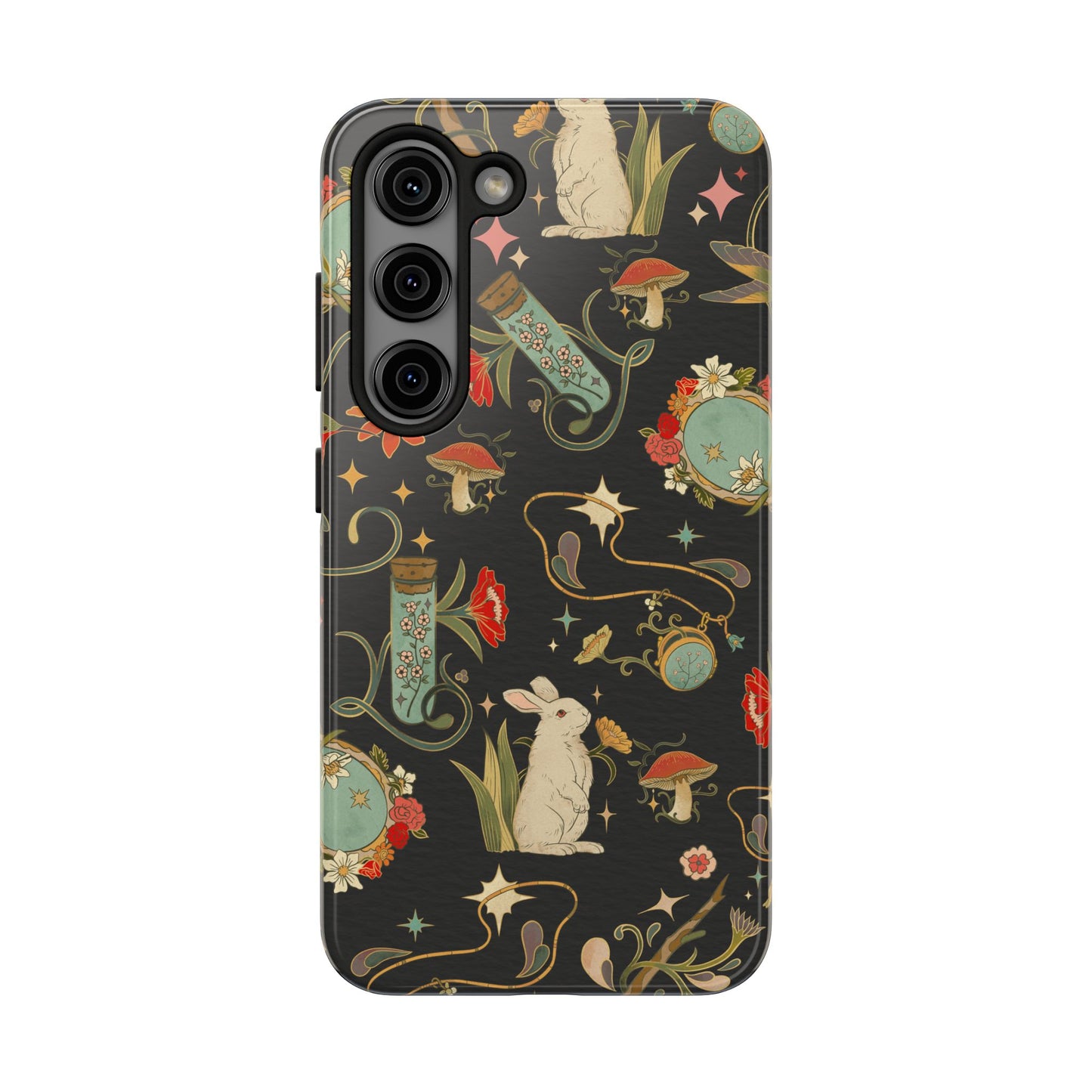 Whimsical Floral Rabbit Phone Case | Tough Protective Cover for Nature Lovers