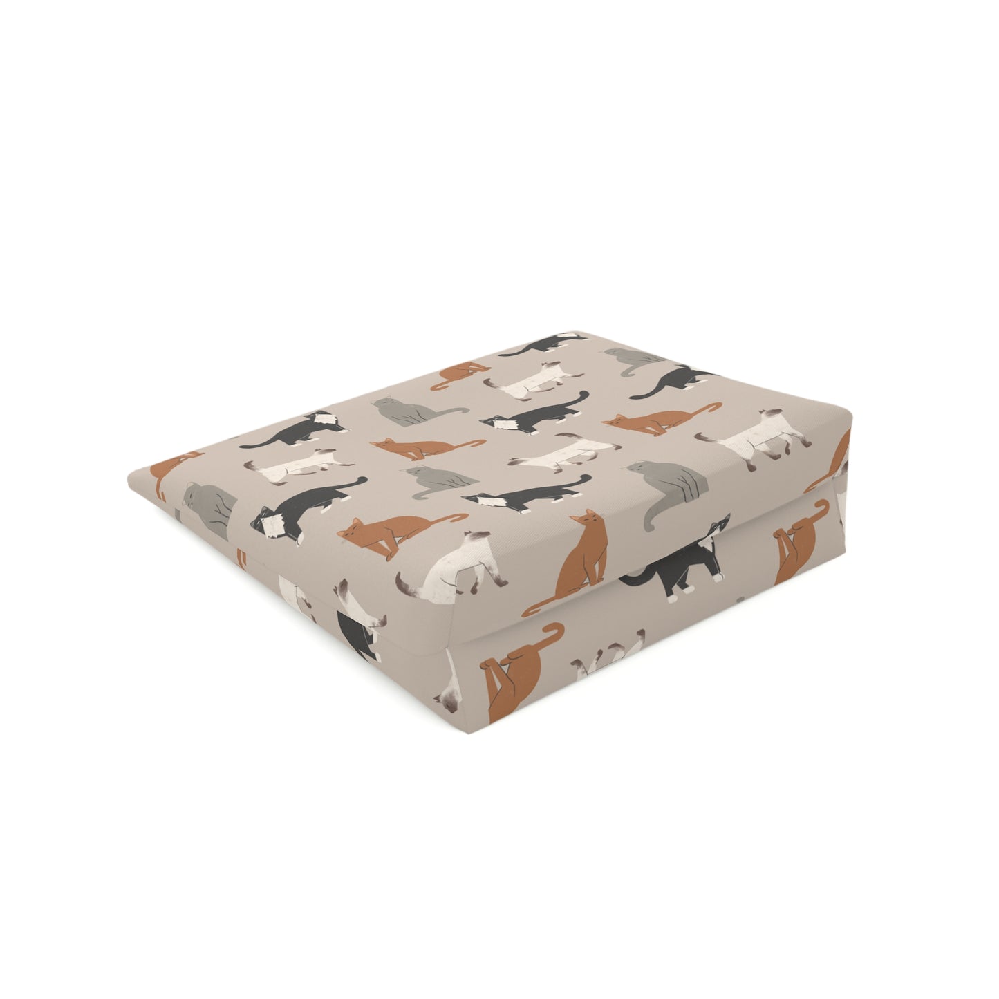Cute Cubist Cat Print Cotton Cosmetic Bag - Pet Lover Gift