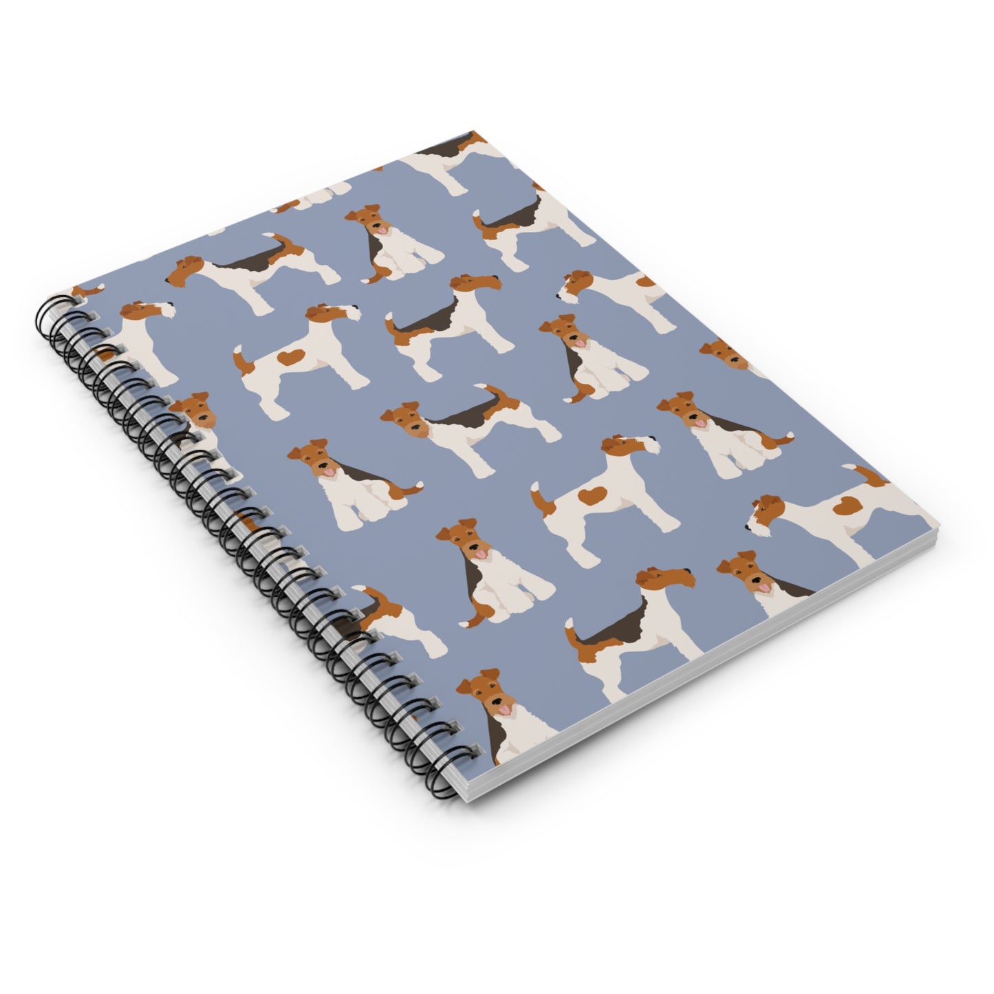 Adorable Wire Fox Terrier Pattern Spiral Notebook - Ruled Lines for Dog Lovers
