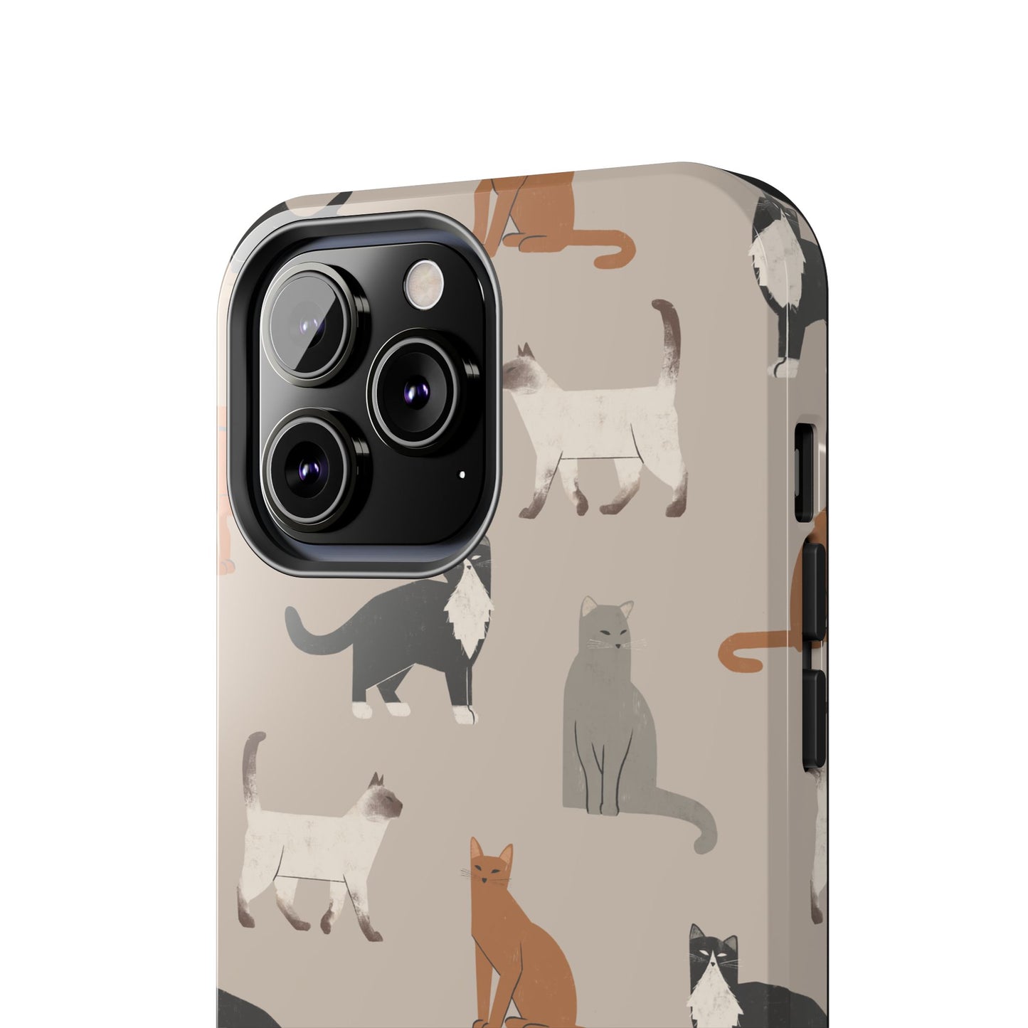 Cubist Cat Pattern Tough Phone Cases for Pet Lovers - Durable Protection and Cute Design