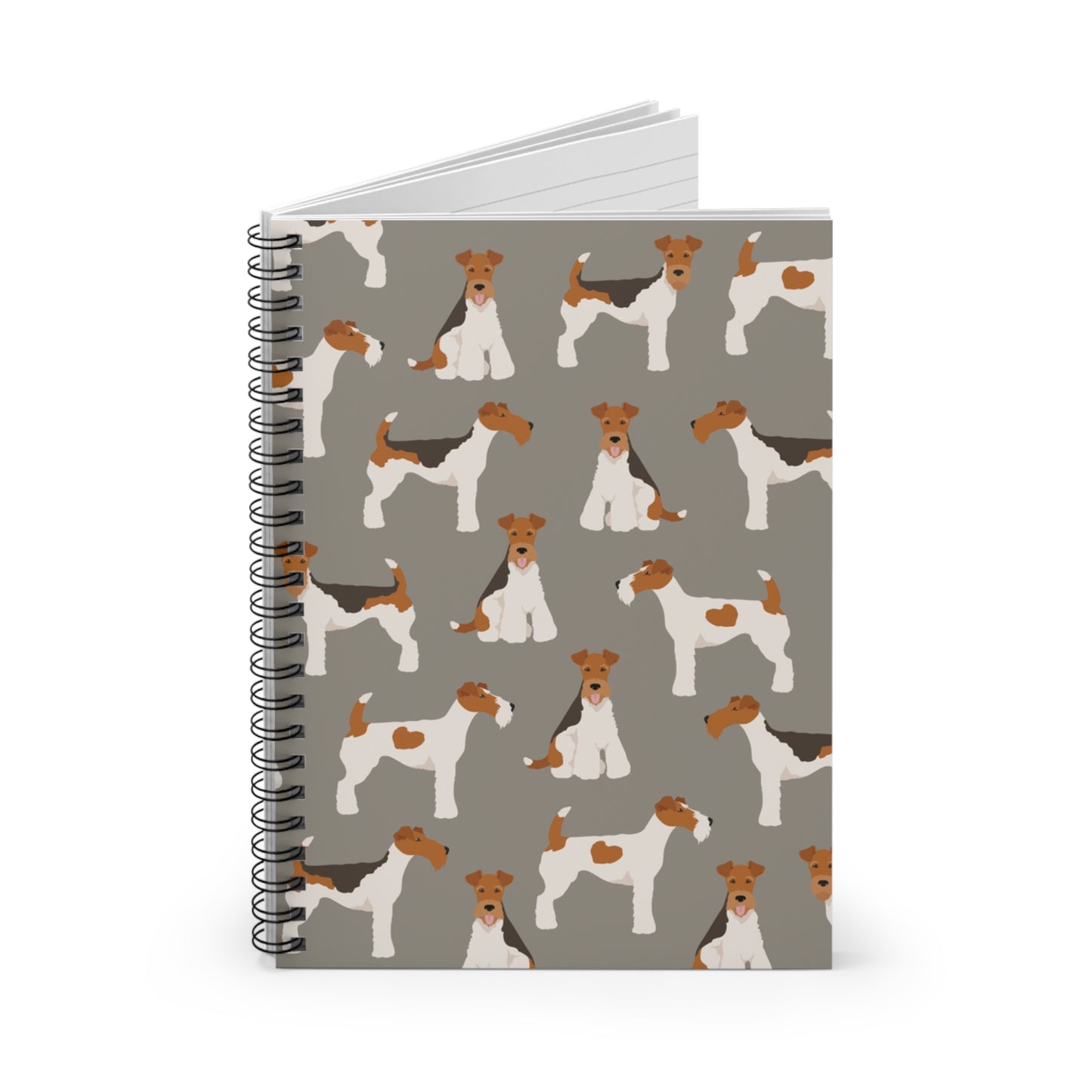 Adorable Wire Fox Terrier Pattern Spiral Notebook - Ruled Lines for Dog Lovers