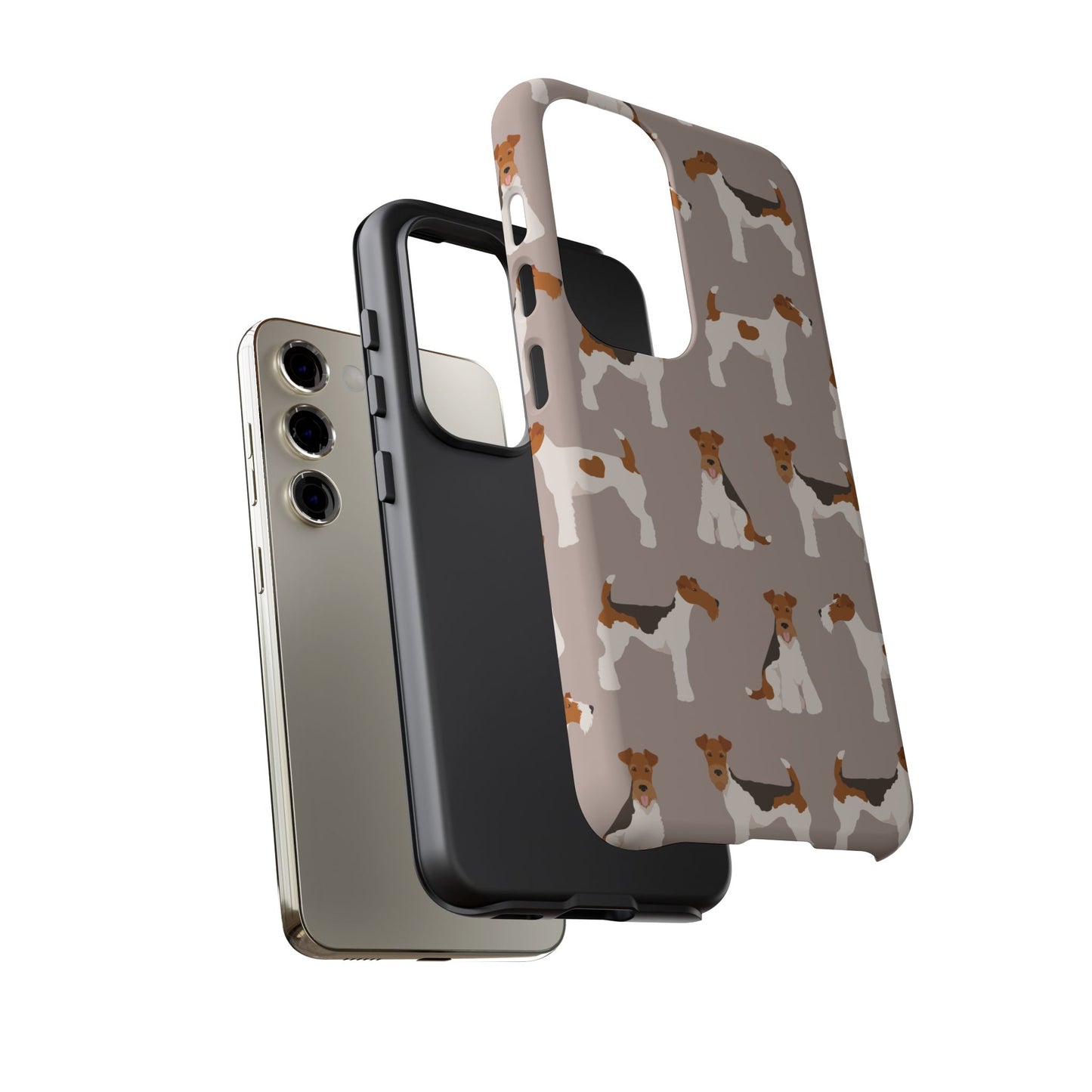 Dog Lover Tough Case - Stylish Phone Case Featuring Playful Fox Terriers