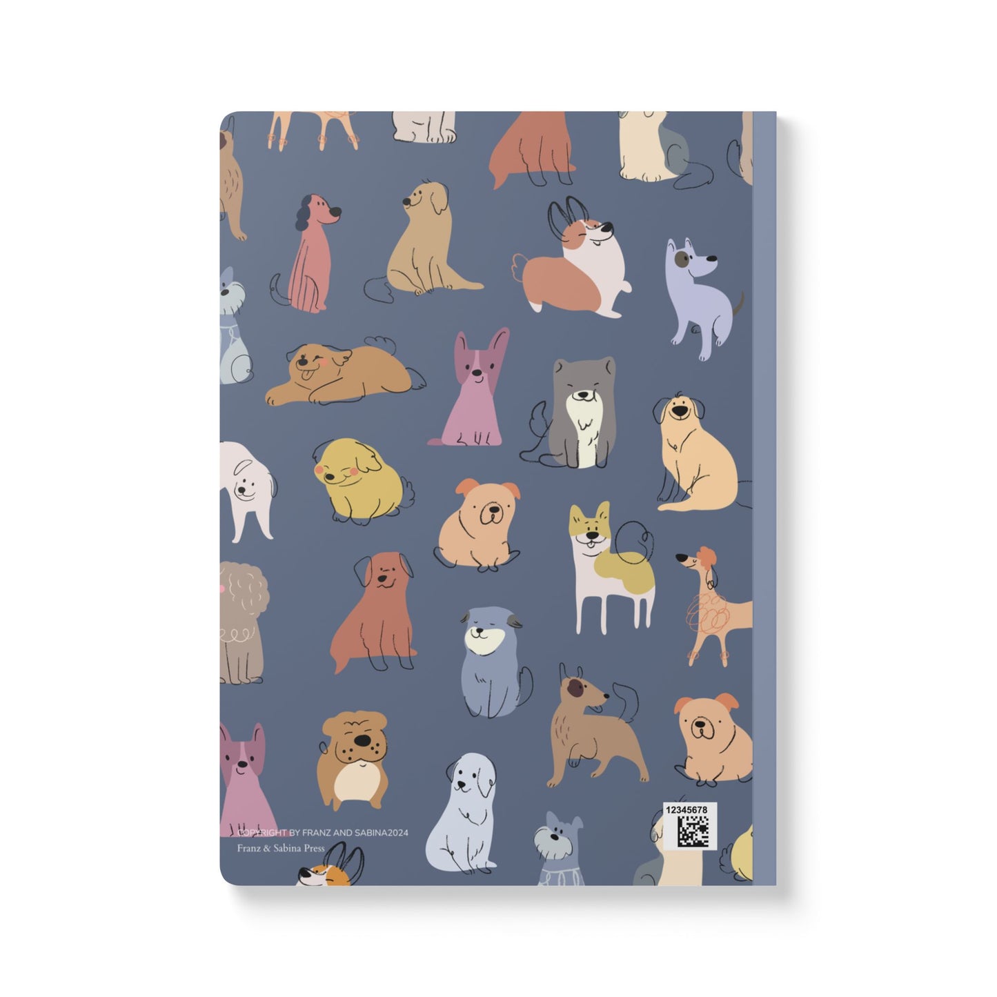 Adorable Dog On Blue-Themed Softcover Journal - Perfect for Pet Lovers
