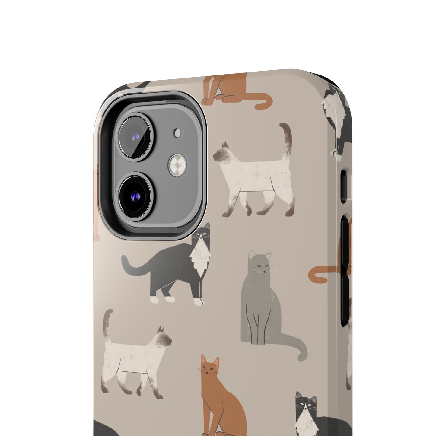 Cubist Cat Pattern Tough Phone Cases for Pet Lovers - Durable Protection and Cute Design
