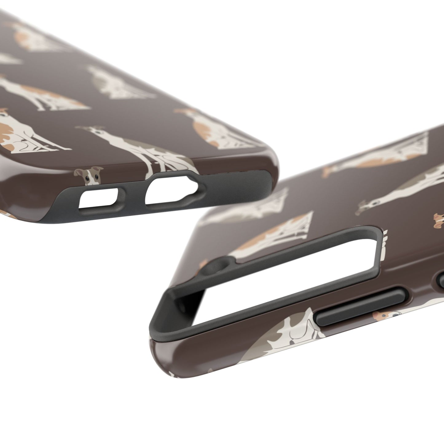 Elegant Grey Hound Pattern Phone Case - Durable & Stylish Dog Lover Accessory