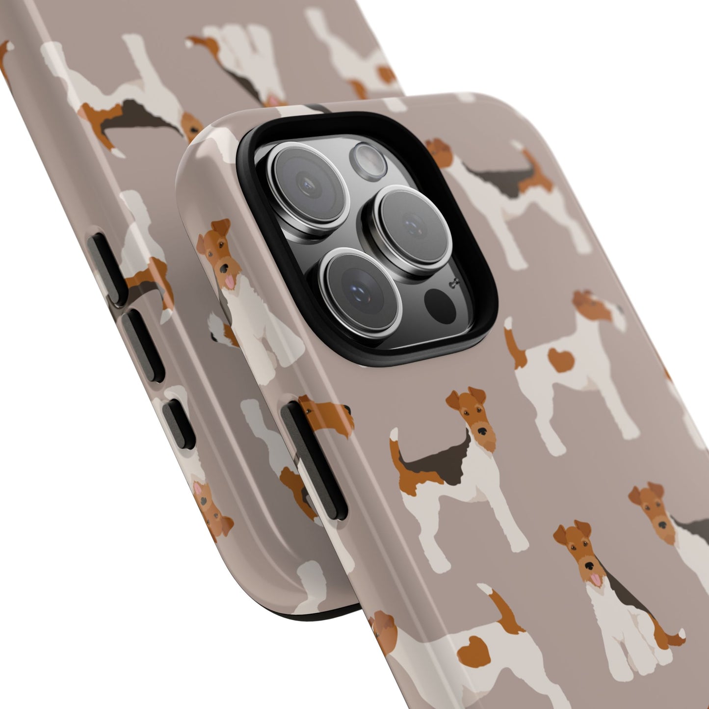 Dog Lover Tough Case - Stylish Phone Case Featuring Playful Fox Terriers