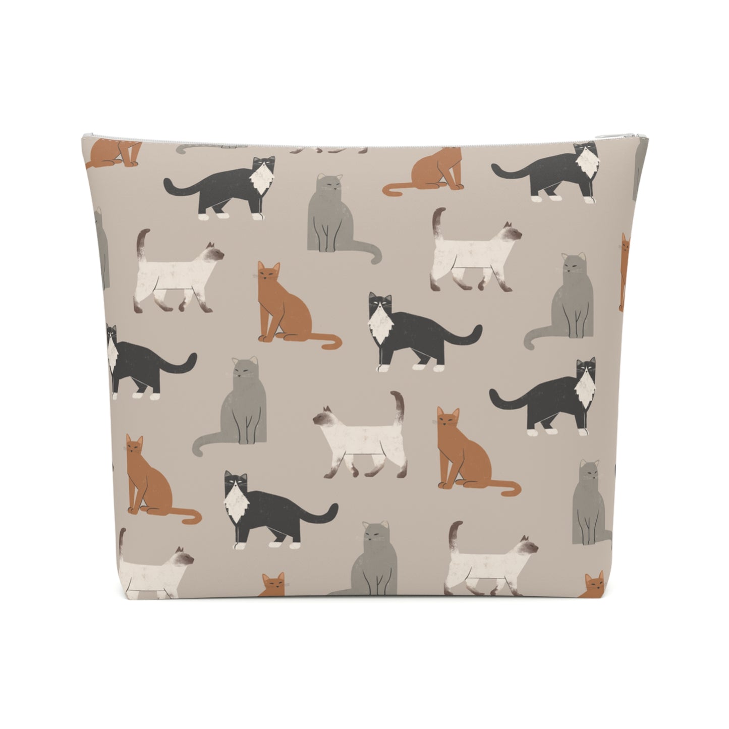 Cute Cubist Cat Print Cotton Cosmetic Bag - Pet Lover Gift