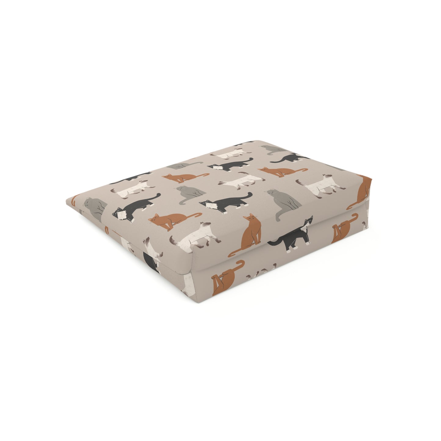 Cute Cubist Cat Print Cotton Cosmetic Bag - Pet Lover Gift