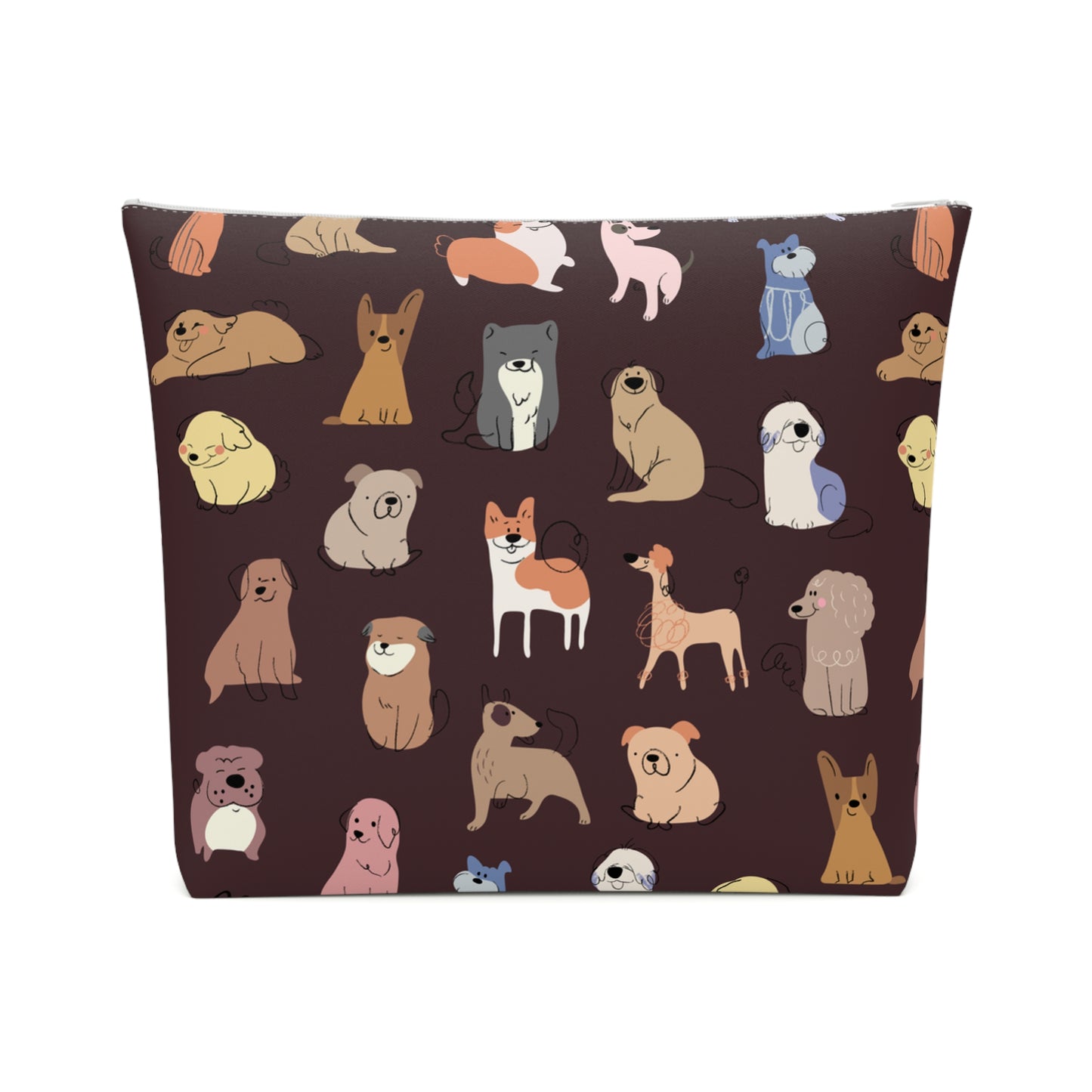 Adorable Dog Patterned Cotton Cosmetic Bag - Perfect Gift for Pet Lovers
