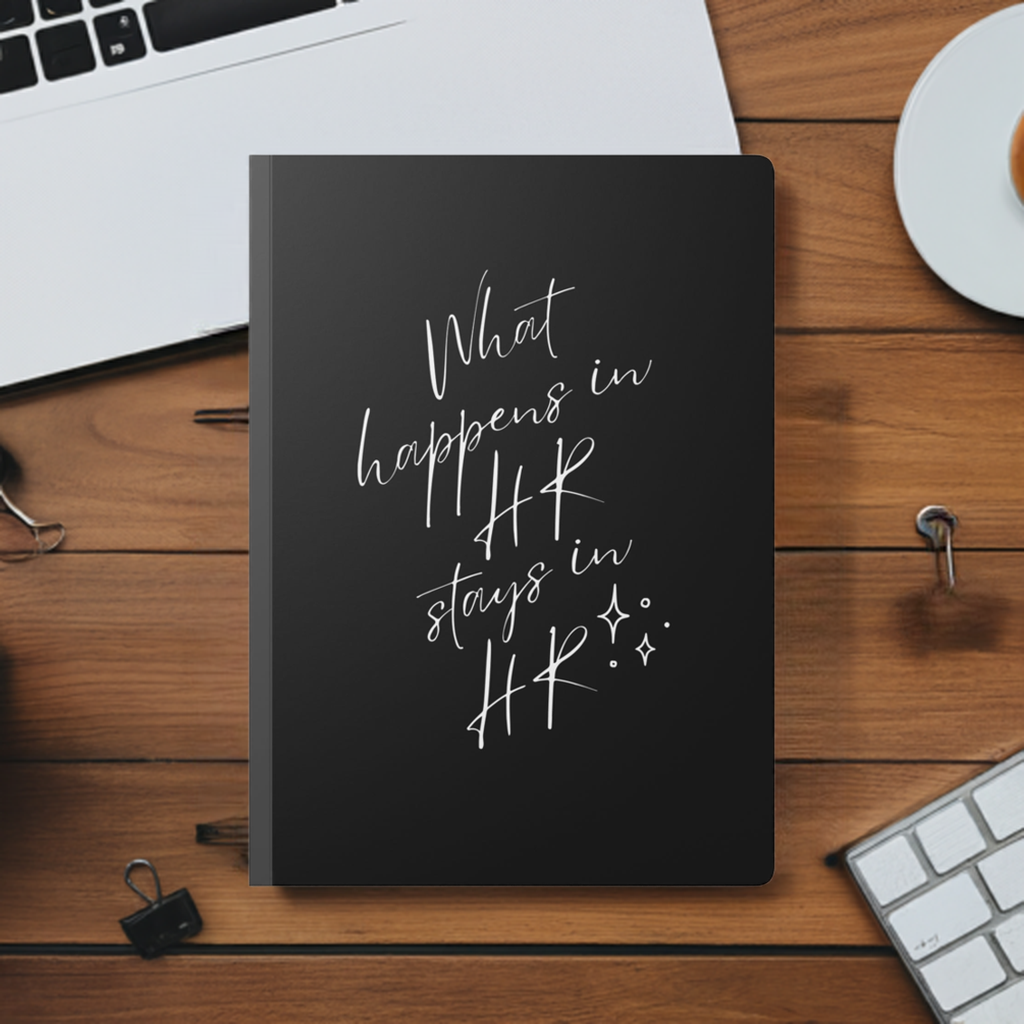 "What Happens In HR Stays In HR" - Sassy Softcover Journal -
