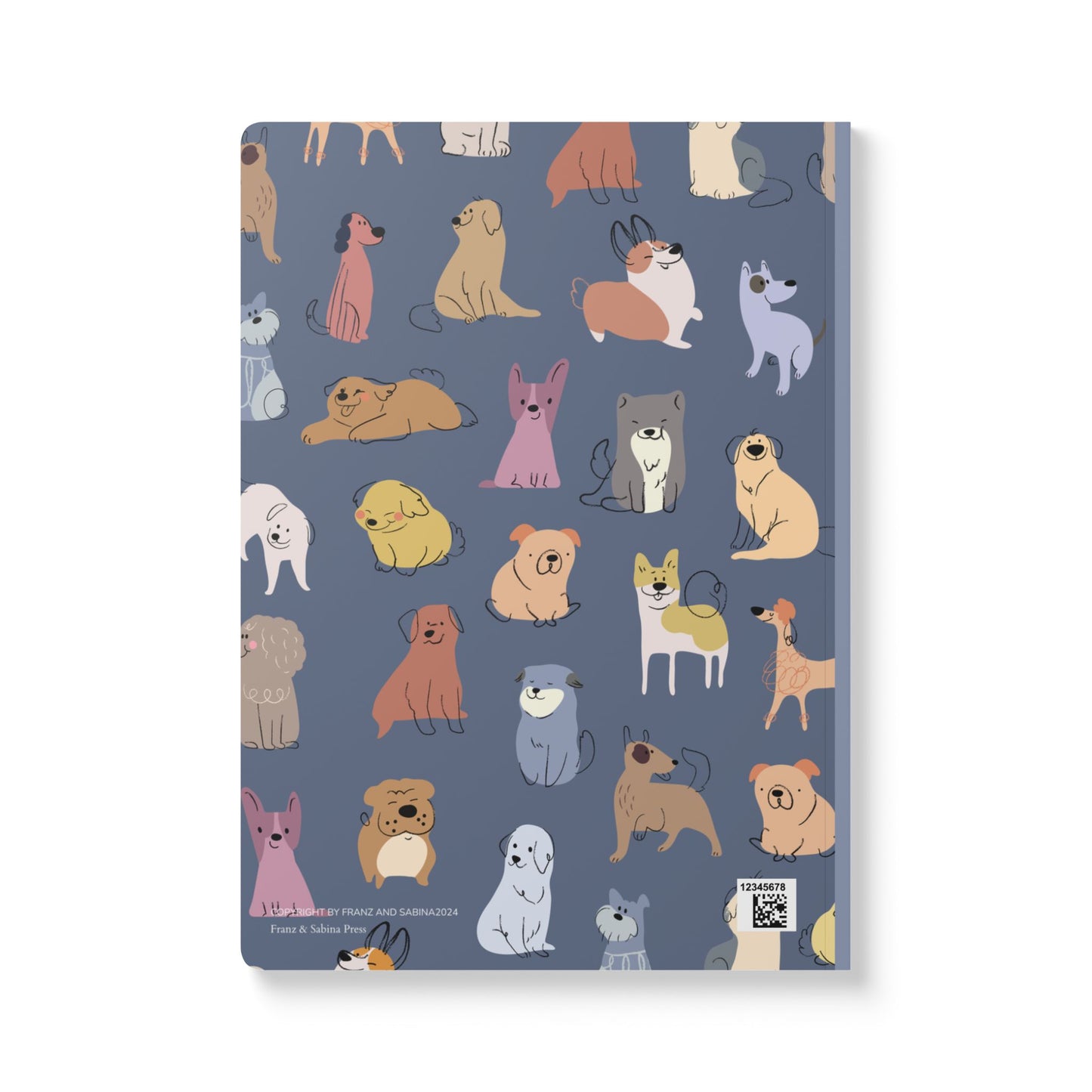 Adorable Dog On Blue-Themed Softcover Journal - Perfect for Pet Lovers