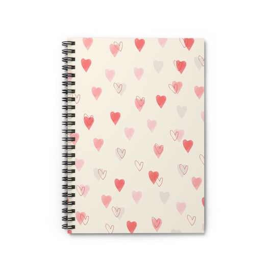 Soft Heart Pattern Spiral Notebook - Perfect Gift for Love Notes and Journaling