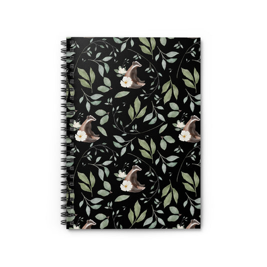 Botanical Badger Spiral Notebook - Ruled Line