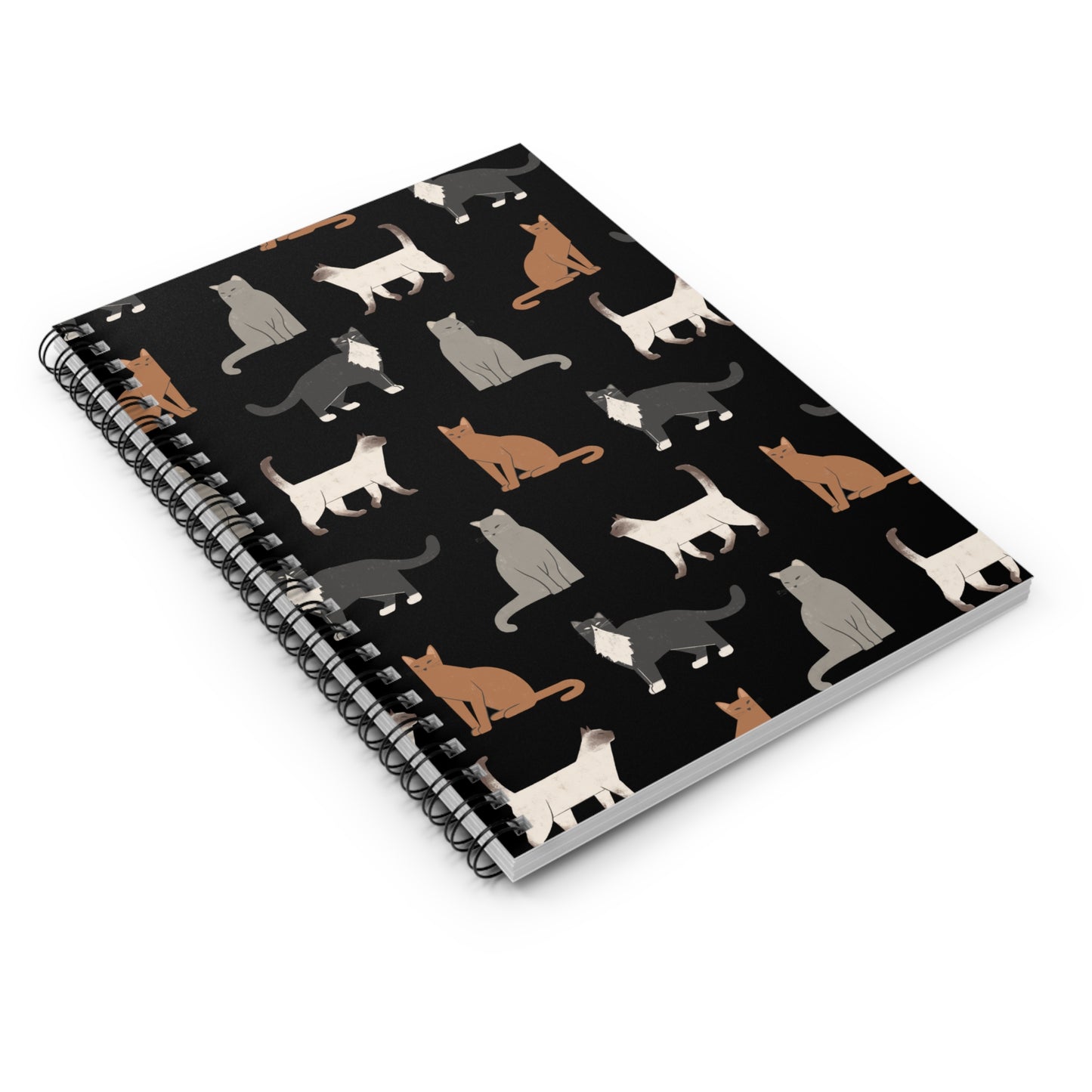 Cute Cat Pattern Spiral Notebook - Perfect for Cat Lovers