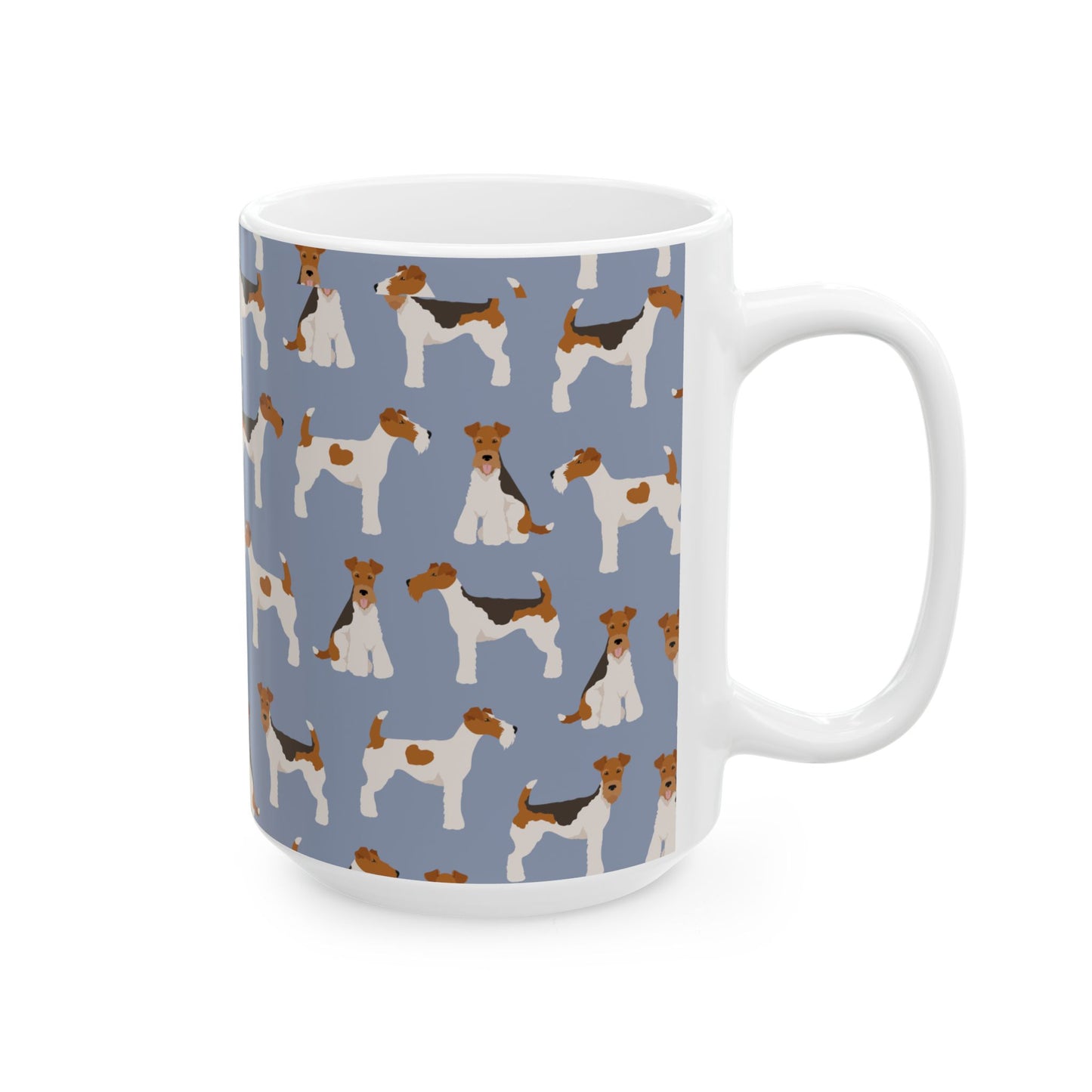 Whimsical Fox Terrier Ceramic Mug – Dog Lover’s Coffee Cup, 11oz & 15oz