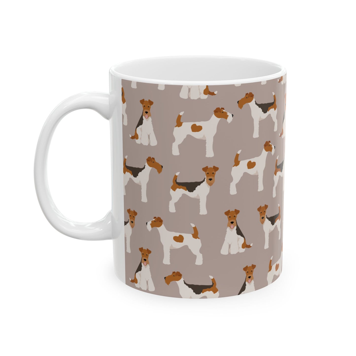 Whimsical Wire Fox Terrier Ceramic Mug – Dog Lover’s Coffee Cup, 11oz & 15oz