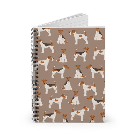 Adorable Wire Fox Terrier Pattern Spiral Notebook - Ruled Lines for Dog Lovers