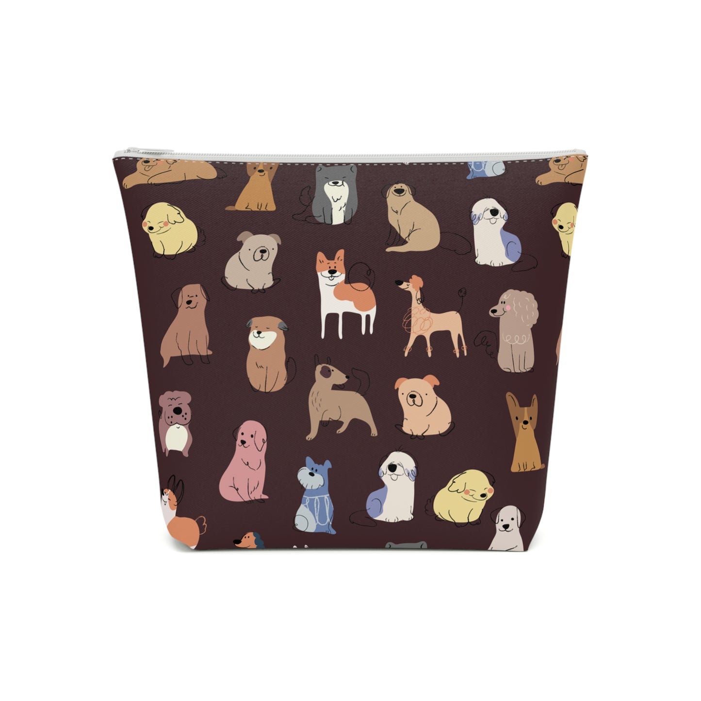 Adorable Dog Patterned Cotton Cosmetic Bag - Perfect Gift for Pet Lovers