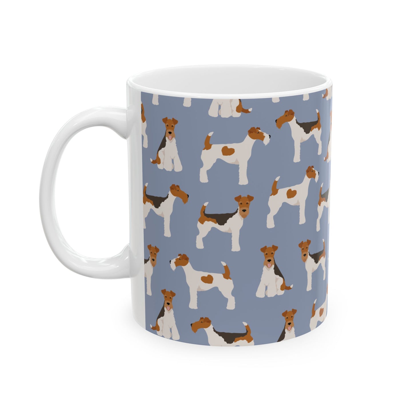 Whimsical Fox Terrier Ceramic Mug – Dog Lover’s Coffee Cup, 11oz & 15oz