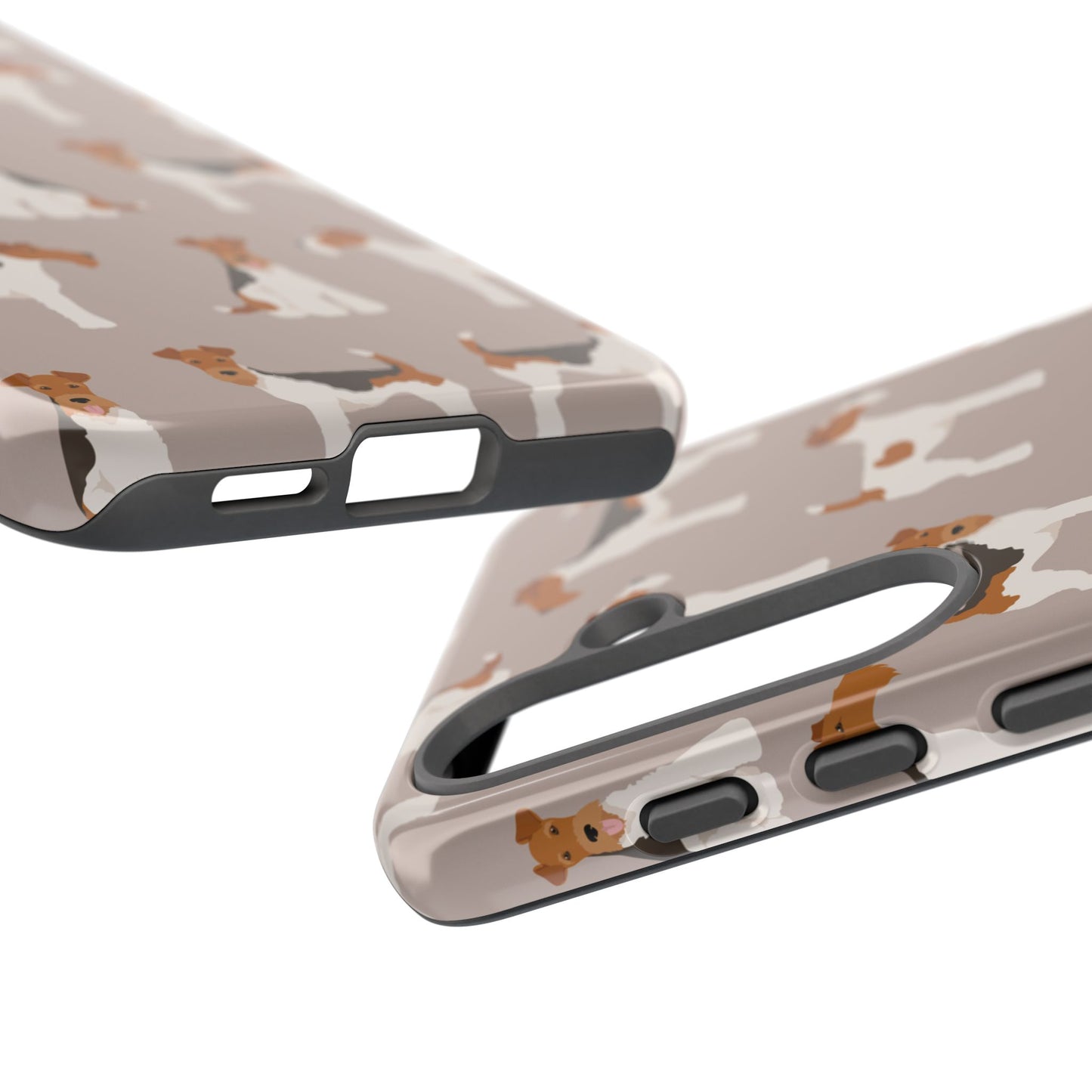 Dog Lover Tough Case - Stylish Phone Case Featuring Playful Fox Terriers