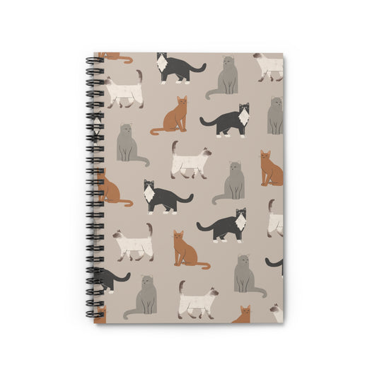 Cute Cubist Cat Pattern Spiral Notebook - Perfect for Cat Lovers
