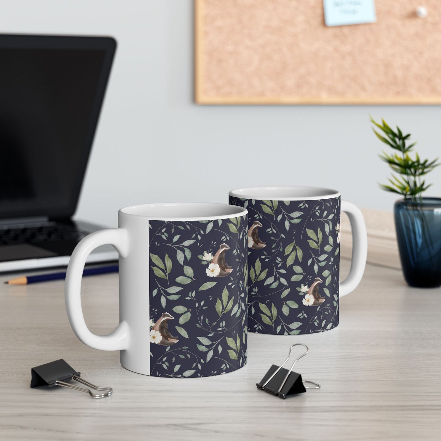 Botanical Badger Ceramic Mug - 11oz & 15oz