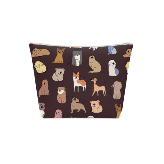 Adorable Dog Patterned Cotton Cosmetic Bag - Perfect Gift for Pet Lovers
