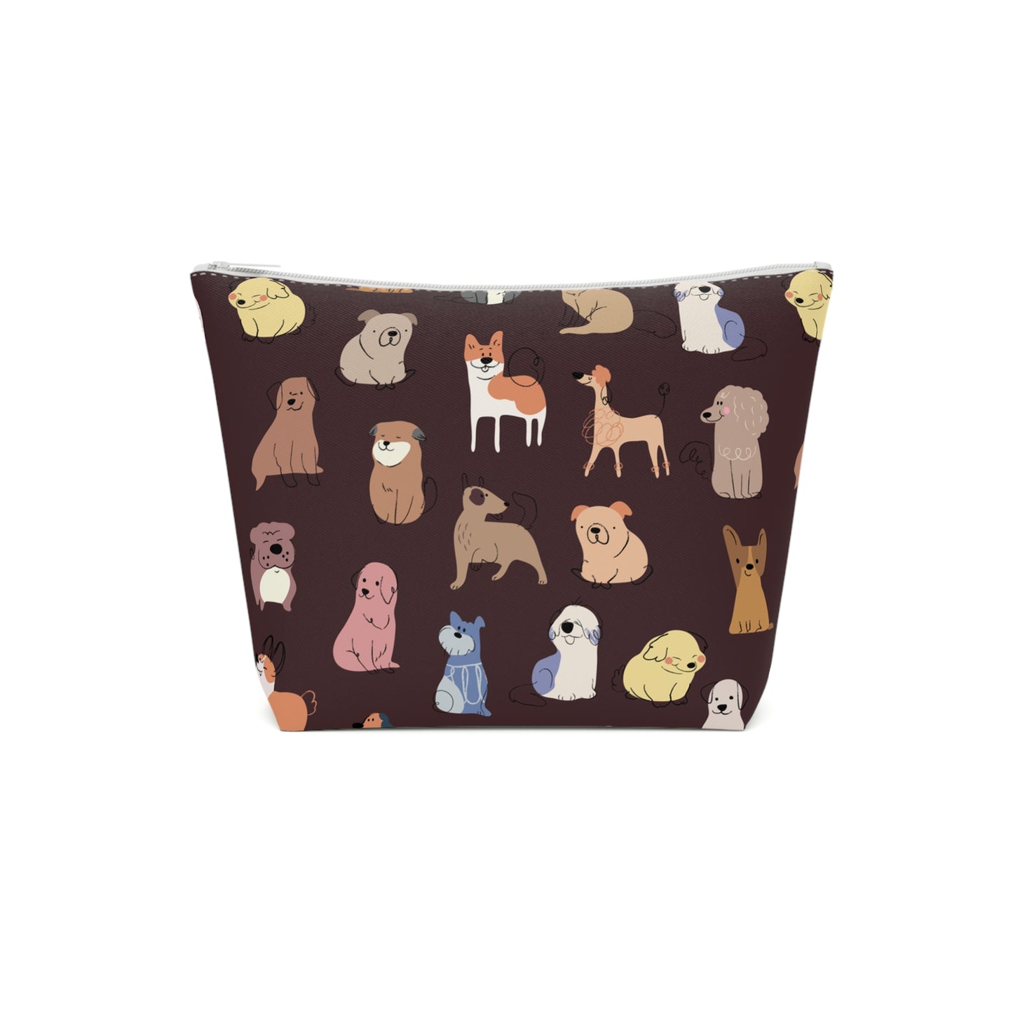 Adorable Dog Patterned Cotton Cosmetic Bag - Perfect Gift for Pet Lovers