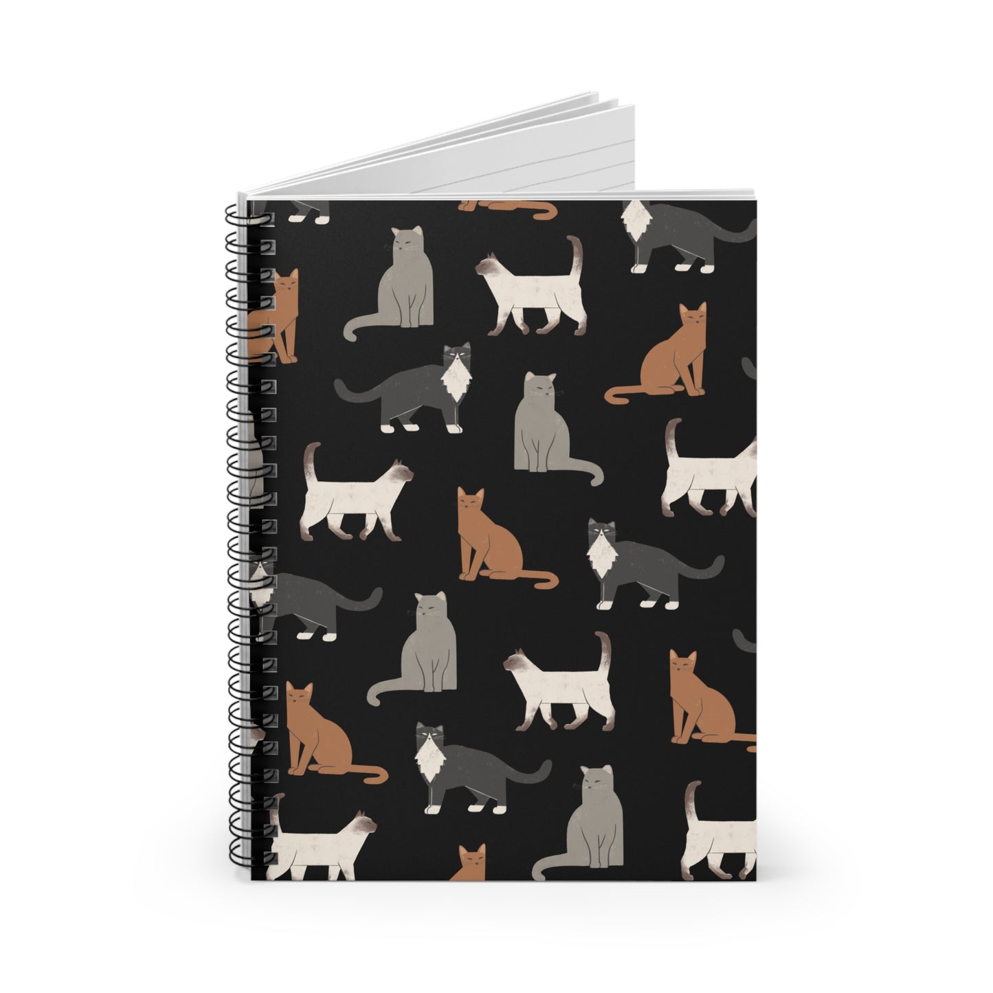 Cute Cat Pattern Spiral Notebook - Perfect for Cat Lovers