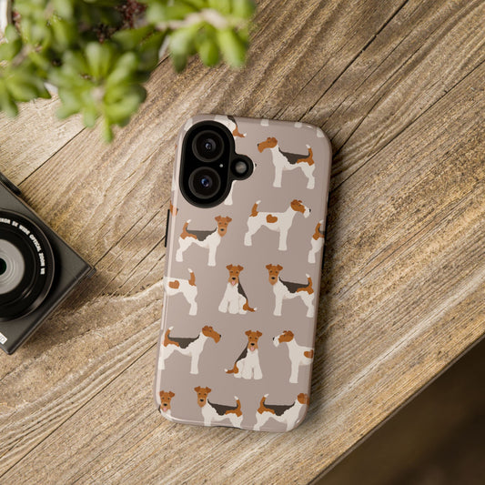 Dog Lover Tough Case - Stylish Phone Case Featuring Playful Fox Terriers